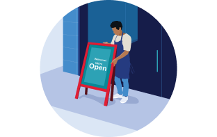 Life Insurance Store Front Illustration